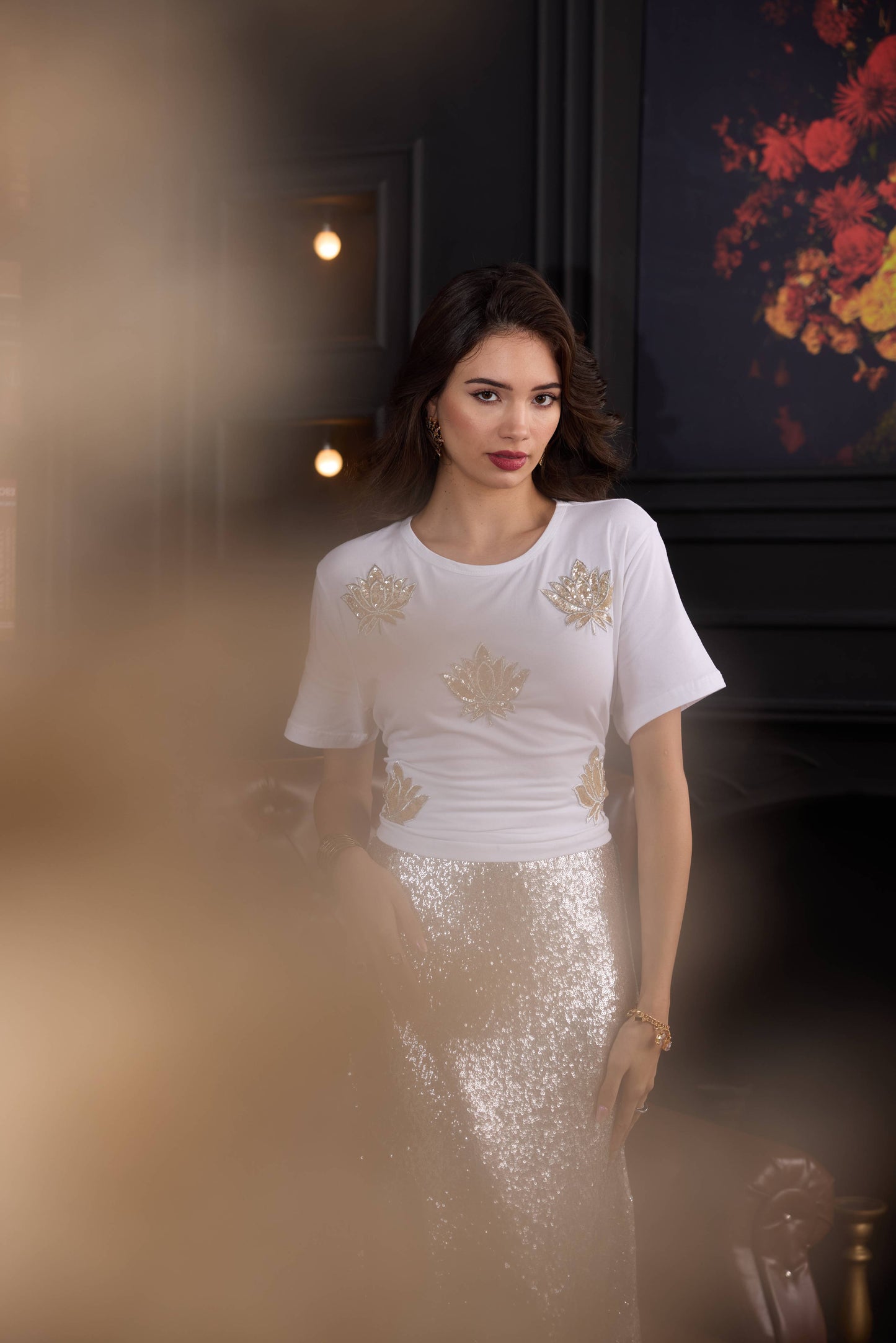 WHITE FLOWER T-SHIRT