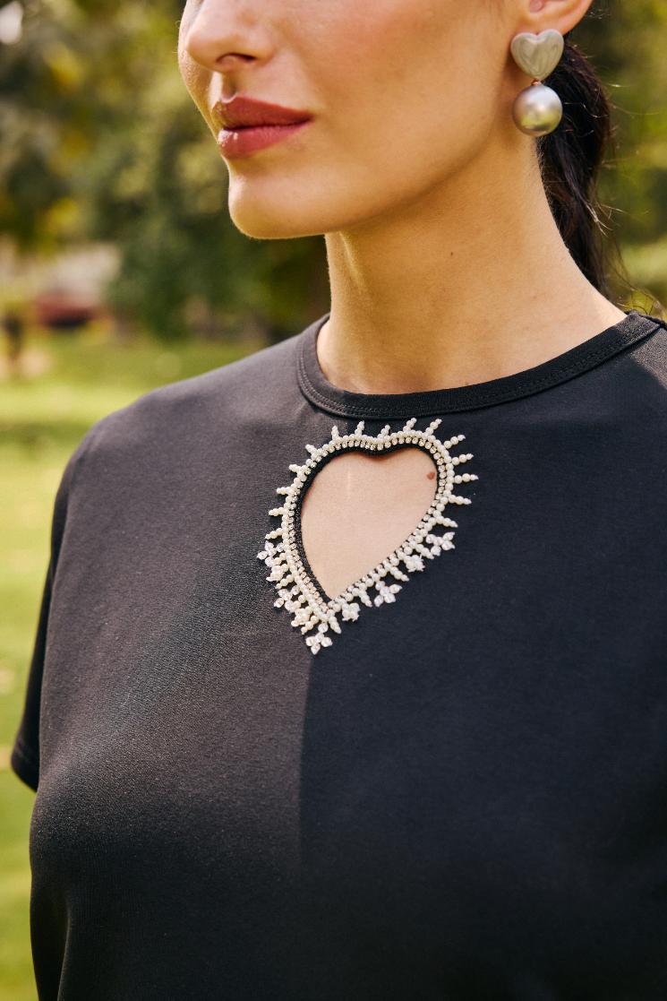 Heart Cut-out T-Shirt