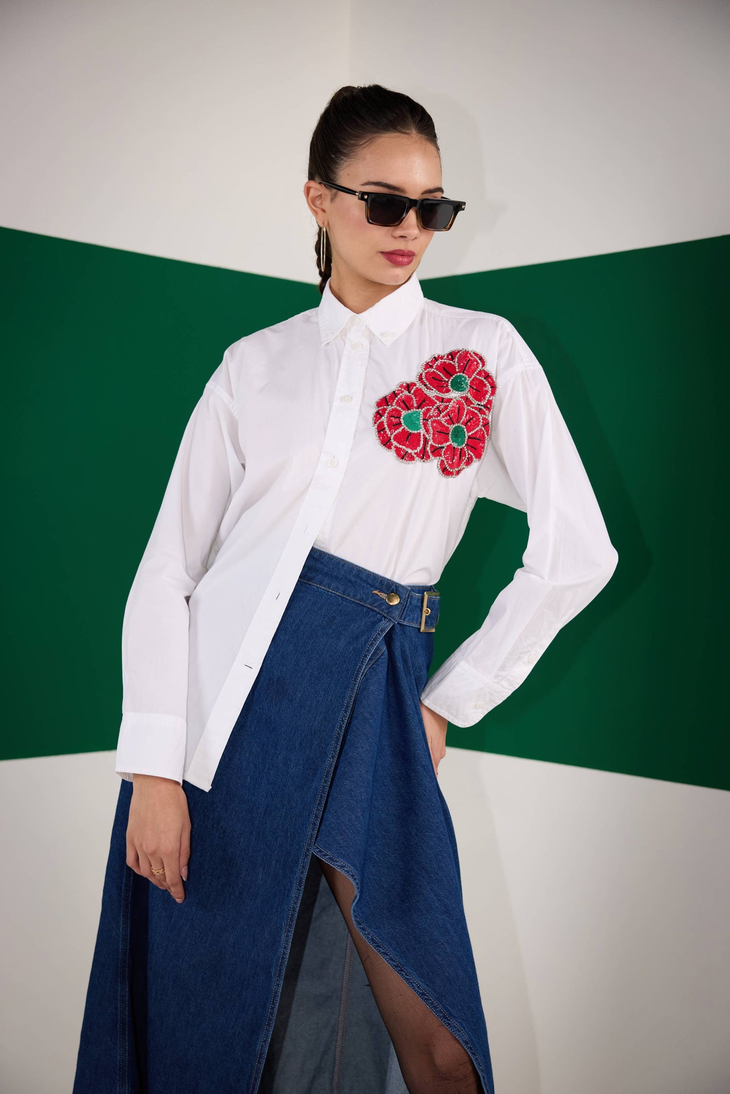 WHITE BLOSSOM  SHIRT