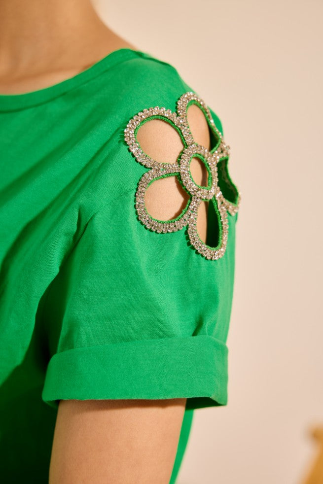 Flower Cut Work T-Shirt