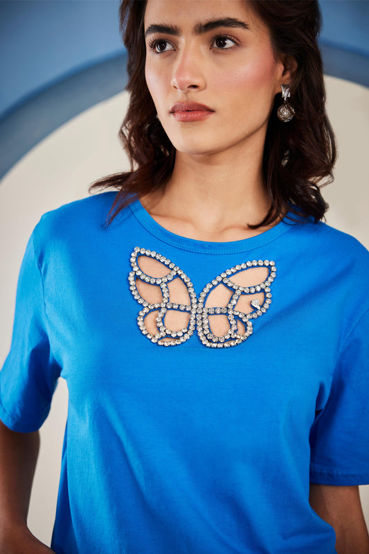 Embellished Butterfly Tee