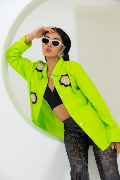 NOIR & CREAM LIME SHIRT